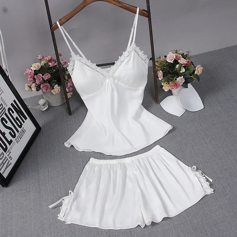 Sexy Summer Womens 2PC Robe Bath Gown Strap Top Pants Pajamas Sets Sleepwear Lady Home Wear Nightgown Suit Sleepshirts M-XXL 240311