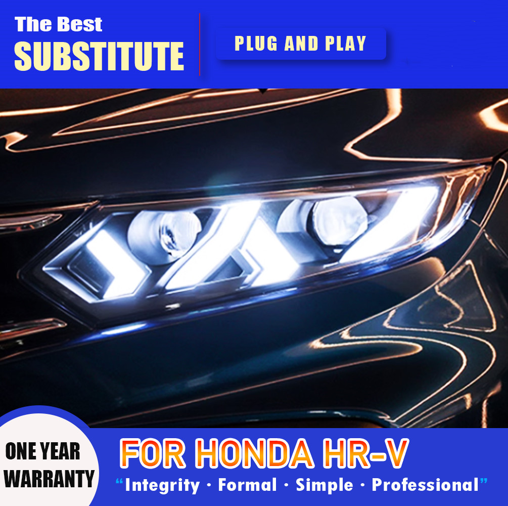 Full LED Headlights For Honda HRV 20 15-20 21 Plug and Play LED DRL Dynamic Turning Front Headlights