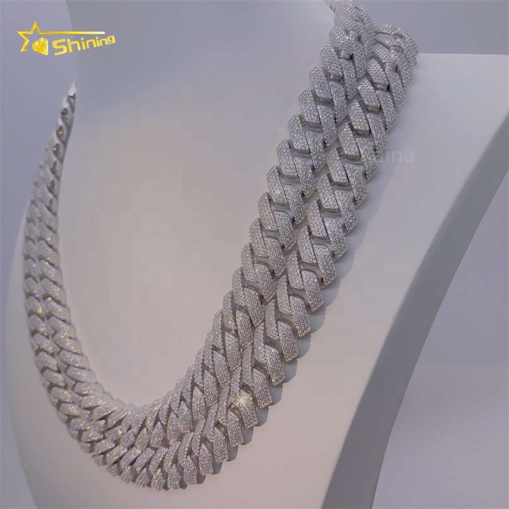 Pass Diamond Tester New Silver Chains Design for Men Vvs Moissanite Miami Cuban Link Chain