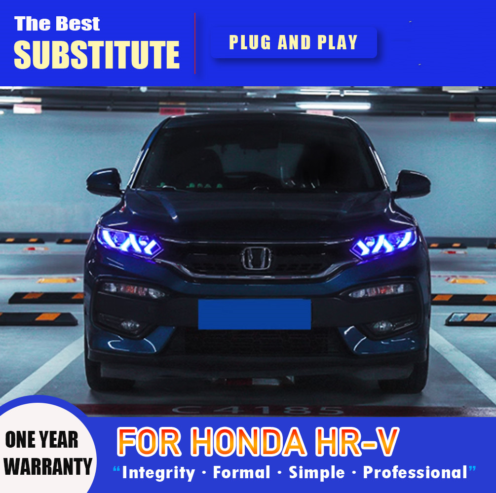 Full LED Headlights For Honda HRV 20 15-20 21 Plug and Play LED DRL Dynamic Turning Front Headlights