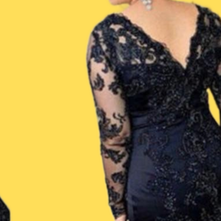 Navy Blue Lace MOTHER of the Bride Dresses New Elegant VNeck Long Sleeve Mermaid MOTHER of the Groom Wedding Guest Gowns M63