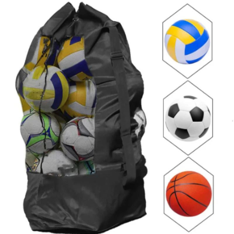 Mesh Bag Adjustable Drawstring Soccer Storage Bags Waterproof Sports Ball Pack Volleyball Football Pocket School Playground Gym 240301