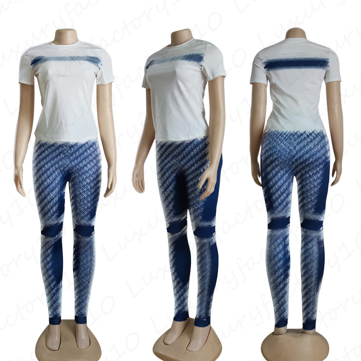 Women's Clothing Short Sleeve And Trousers Casual Two-Piece Set Lounge Wear For Women