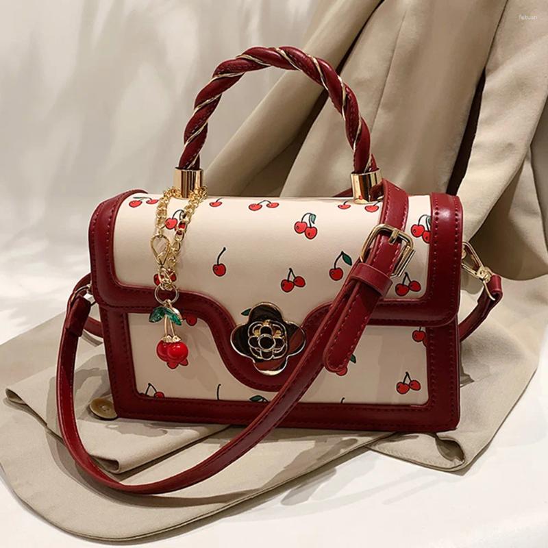 Totes Women Cherry Shoulder Bag Adjustable Strap Sweet Crossbody Versatile Fashion Tote Handbag Female Daily Commute