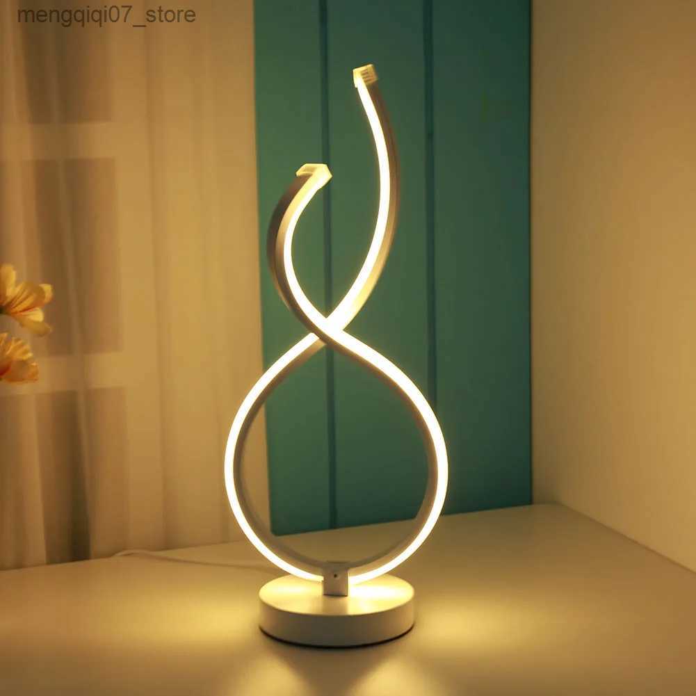 Lamps Shades Modern Table Lamp Acrylic Metal Desk Lamps Bedroom Bedside Decoration Home Living Study Room LED Lighting Fixture L240311
