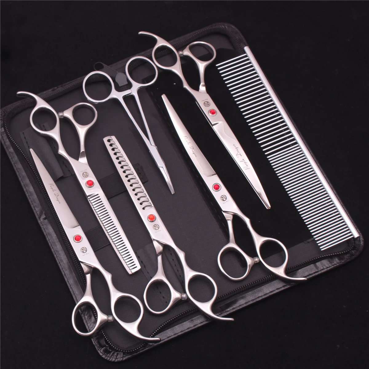 7 Professional Pet Dog Scissors Stainless Steel Thinning Cutting Shears Dogs Cats Grooming Scissors Hair Trimming Tools Z3003240227