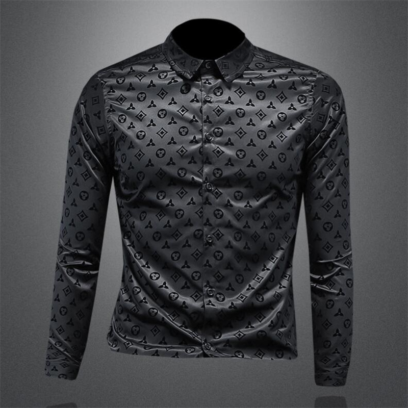 Luxury 2024 New Style Designers Mens Dress Shirts Business Fashion Casual Shirt Brands Men Spring Slim Fit Shirts Asian size M-5XL