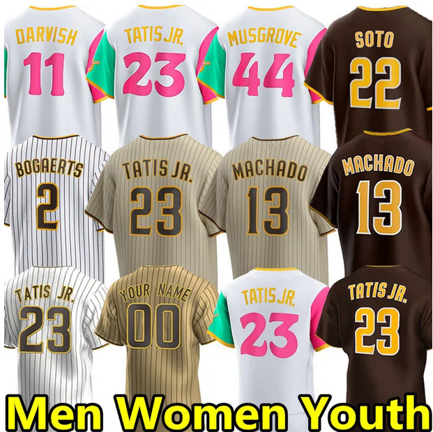 Fernando Tatis Jr. Jerseys Jackson Merrill Manny Machado Tony Gwynn Joe Musgrove Luis Arraez Kim Juricon Profar mans youth kids Baseball Jerseys