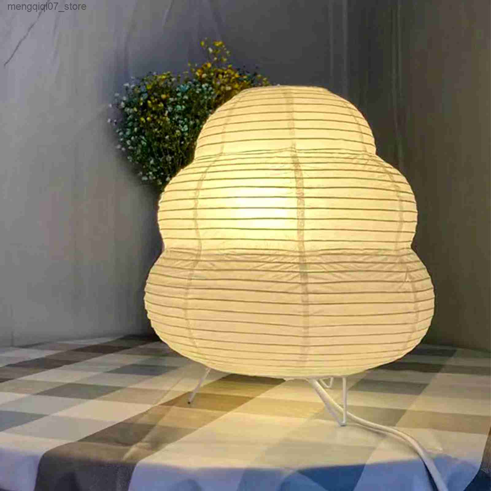 Lamps Shades Beaupretty Bedside Table Lamp White Rice Paper Lantern Desk Floor Night Light Bedroom Living Room Office Plug L240311