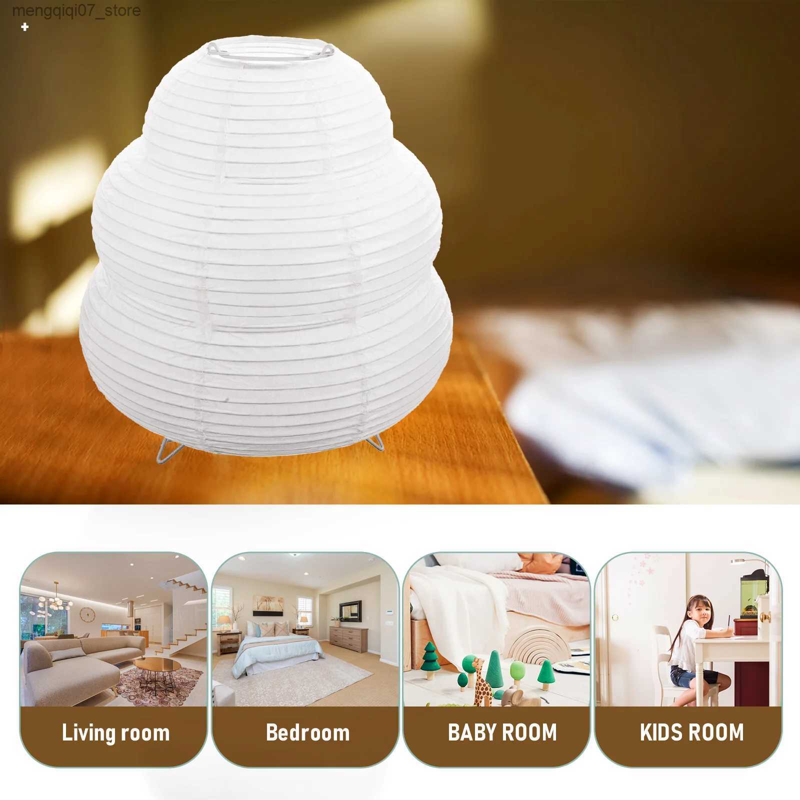 Lamps Shades Beaupretty Bedside Table Lamp White Rice Paper Lantern Desk Floor Night Light Bedroom Living Room Office Plug L240311