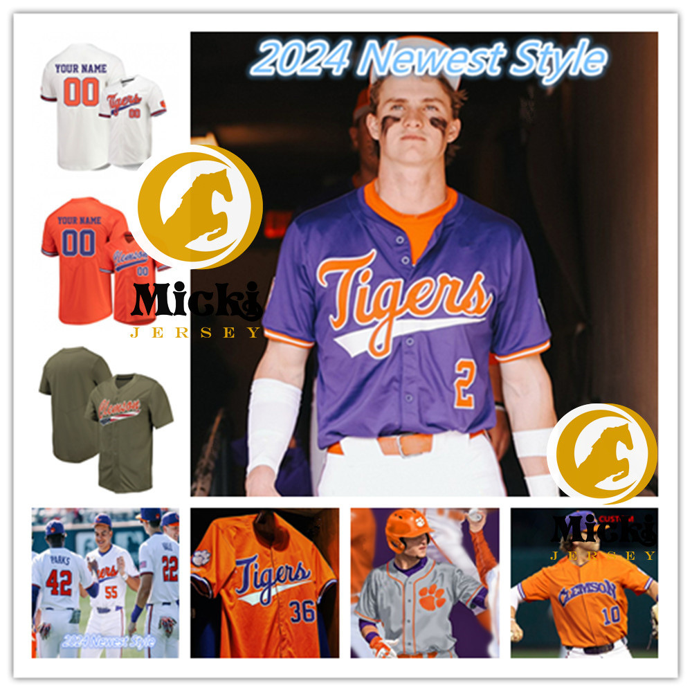 Tyler Corbitt Tristan Bissetta 2024 Clemson Tigers Baseball Jersey 55 Lleyton Lackey 53 Josh Davis 33 Hogan Garner 2 Nolan Nawrocki Clemson Jerseys Custom Stitched