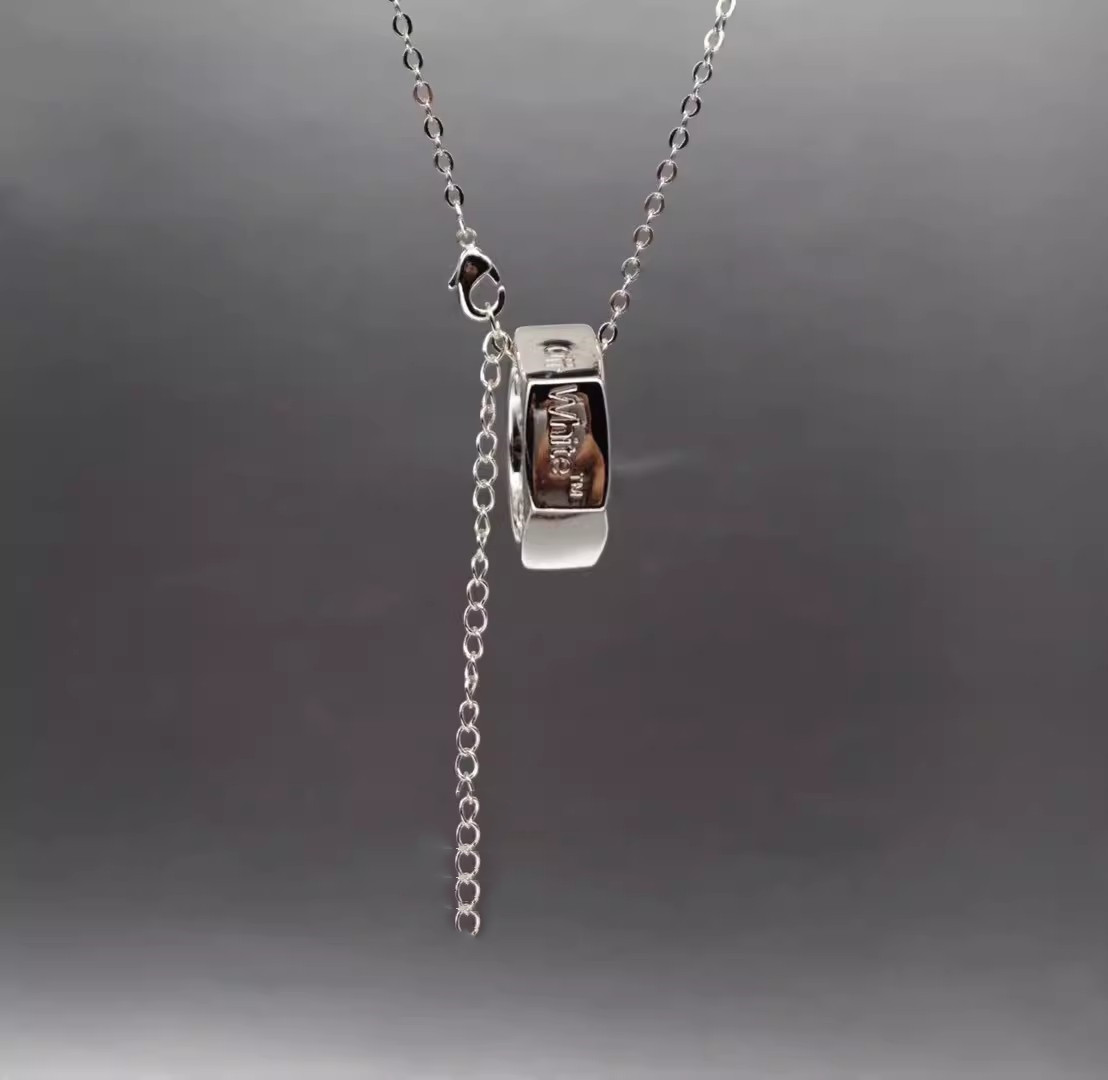 New OW letter logo Silver Arrow white ring pendant necklace men's and women's jewelry hip hop Fashion Necklace
