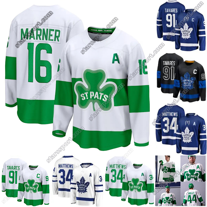 Auston Matthews 2024 St. Pats Patricks Day Hockey Jersey Maple Leafs Tyler Bertuzzi Mitchell Marner Max Domi John Tavares Toronto Ryan Reaves John Klingberg Toronto