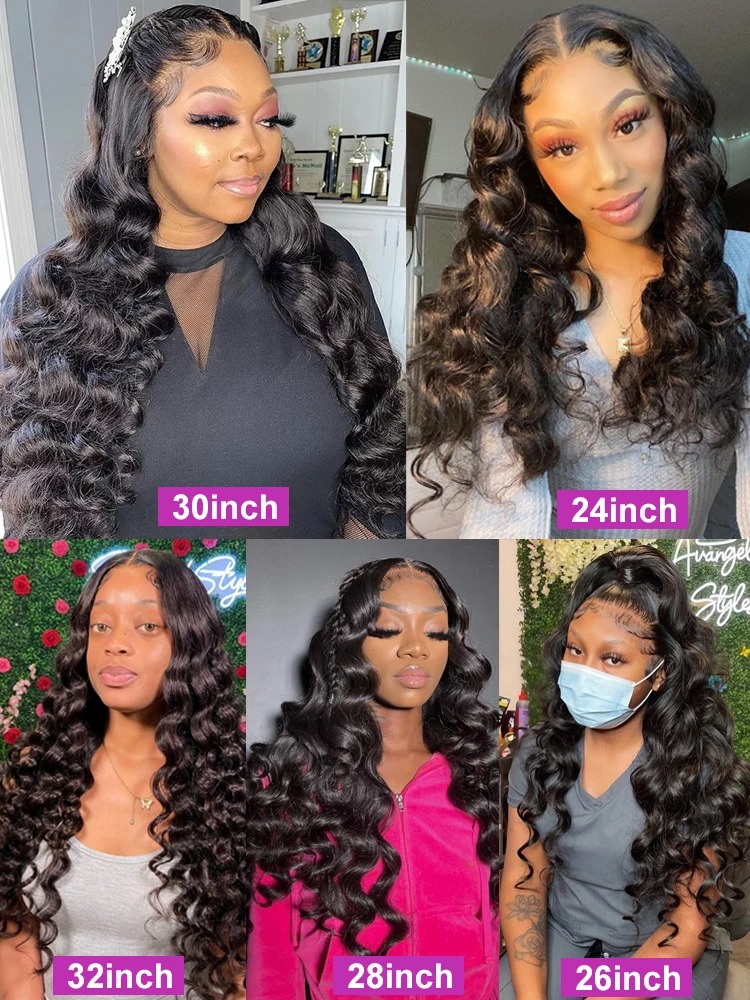 Loose Deep 13X4 Front Brazilian Nature Wave Glueless Wigs Human Hair 13X6 HD Lace Frontal Wig For Women