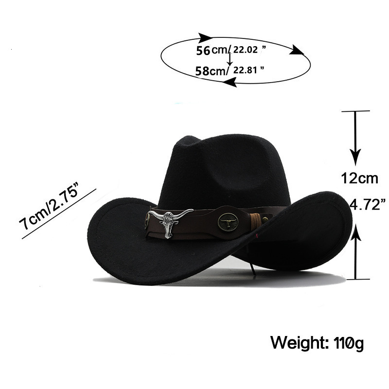Best selling top hat national style cattle standard Western Cowboy top hat roll brim Horse Riding Hat Wool Felt Hat 230823