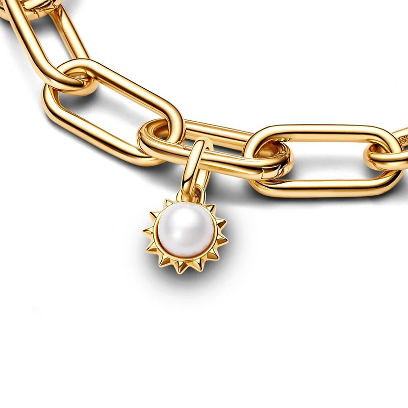 2024 New 14K Gold Silver Power Of The Light Sun Medallion Charm Fit S925 Snake Me Bracelet Women Jewelry DIY