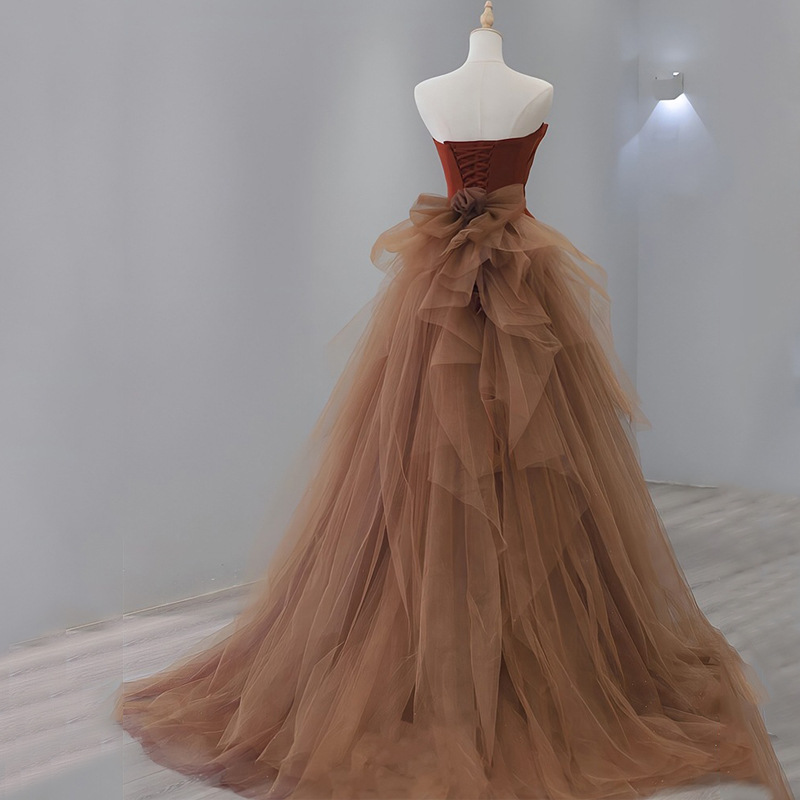 New Arrival Prom Party Dress 2024 Strapless Ruffles Tulle Mermaid Evening Birthday Celebrity Gowns Robe De Soiree Vestidos De Noche