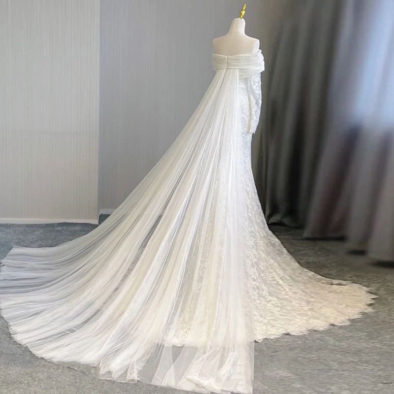 2024 Mermaid Wedding Dresses Strapless Zipper Back with Long Train Lace with Applique Bridal Gowns