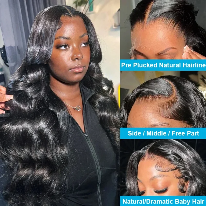 250 Density Transparent Body 13X6 Hd Lace Front Human Hair Wig Brazilian Remy 200 Density 13X4 Frontal Wigs Water Wave synthetic hair For Women