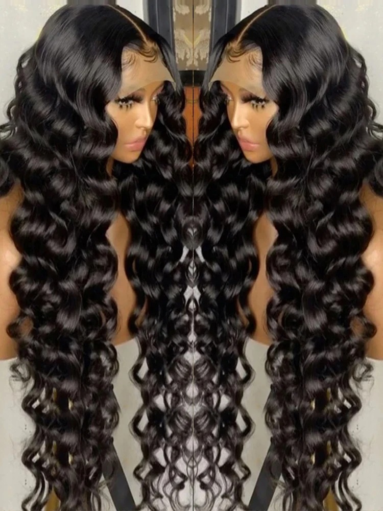 Loose Deep 13X4 Front Brazilian Nature Wave Glueless Wigs Human Hair 13X6 HD Lace Frontal Wig For Women