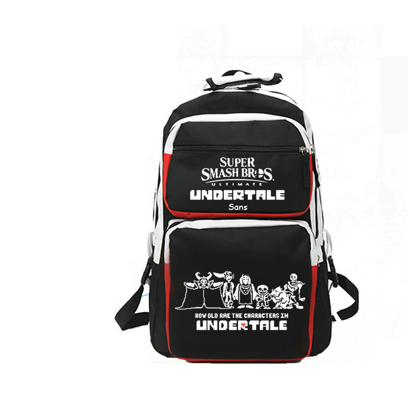 Sans backpack Undertale Skull daypack How Old Characters school bag Game Print rucksack Casual schoolbag White Black Color day pack