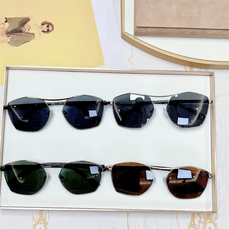 CAVALLO BIANCO Polarized Sunglasses for Fishing Men Polaroid Stainless Steel Metal Italy Brand Designer Oversized Golden Vintage Steampunk Driving Fis