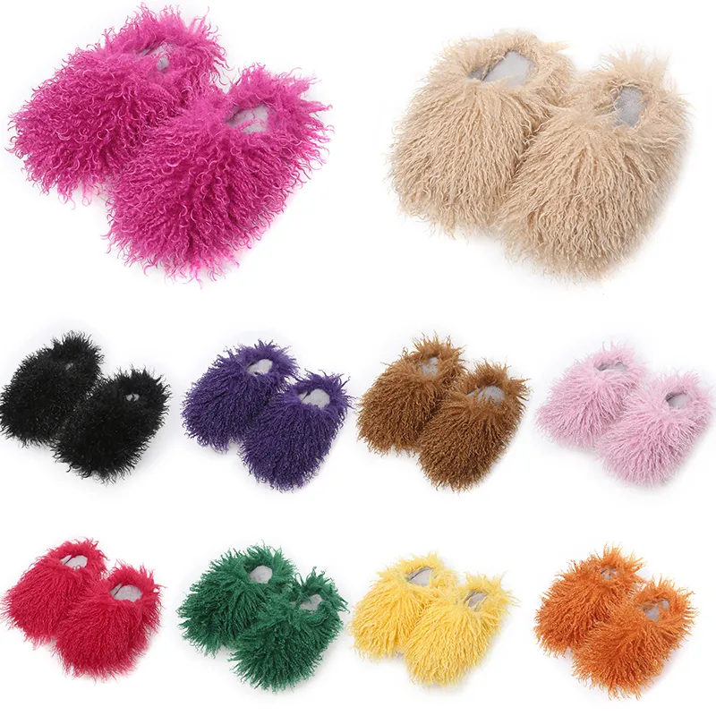 Sandals Hot Selling Fur Slipper Mule Woman Daily Wears Fur Shoe White pink Black brown Metal Casual Flats Shoes Trainers Sneaker GAI soft