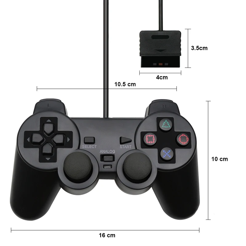 Top quality Wired Controller For PS2 Double Vibration Joystick Gamepad Game Controller For Playstation 2