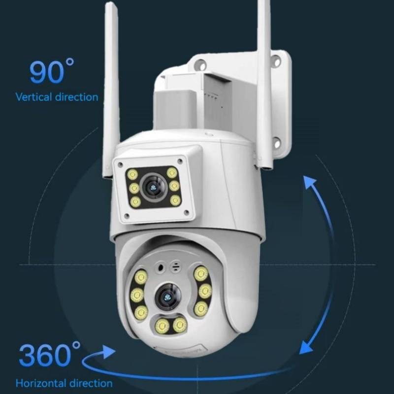 Dual Camera Waterproof Ball Machine with Dual Lens 4MP Monitoring Cameras Wifi Household Monitors IP CCTV Camera