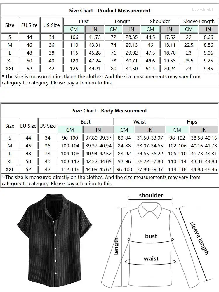 Men's Striped Short-Sleeve Cotton Casual Shirt, Summer Turn-Down Collar Streetwear Tops