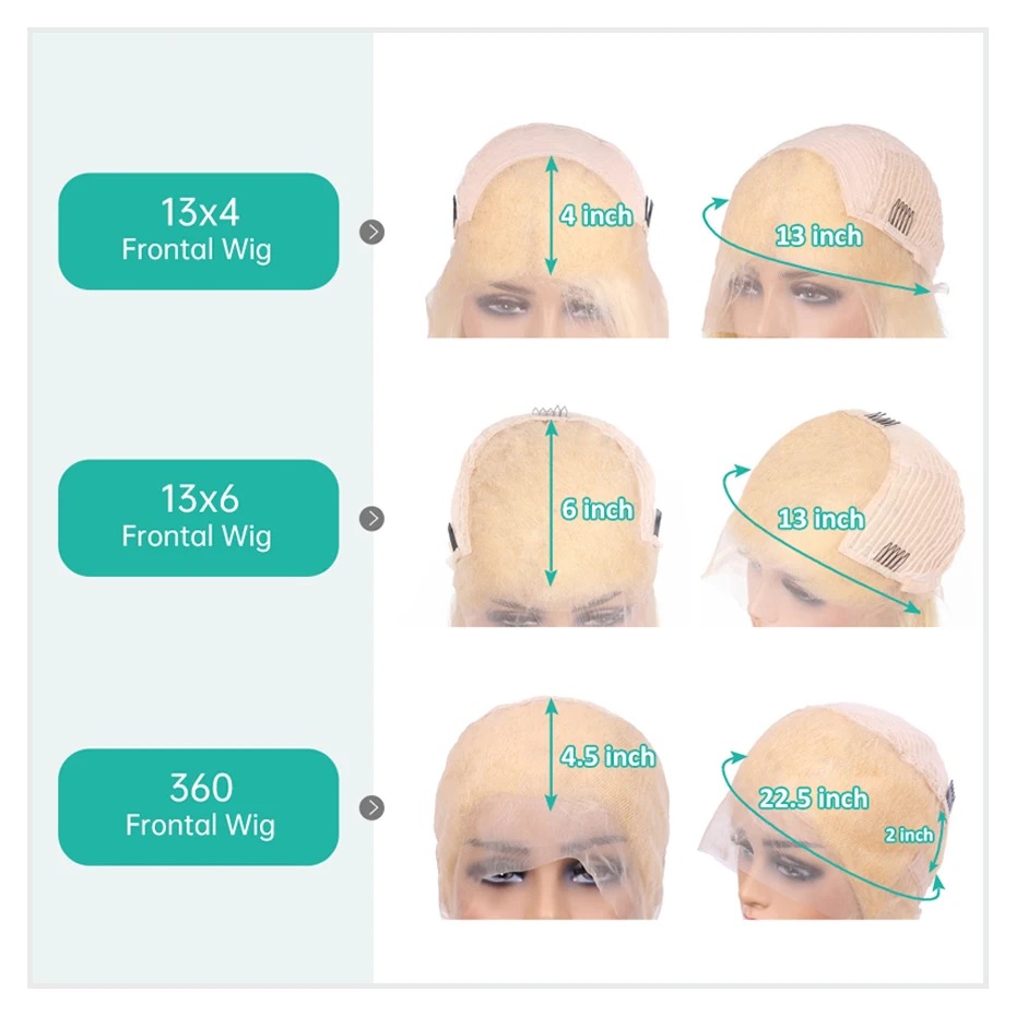 360 13X4 13X6 613 Blonde Body Wave Front Pre Plucked synthetic hair Transparent Brazilian Human Hair Lace Frontal Wig