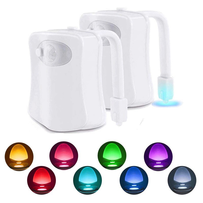 Toilet Night Light PIR Motion Sensor Toilet Lights LED Washroom Night Lamp 8 Colors Toilet Bowl Lighting For Bathroom Washroom