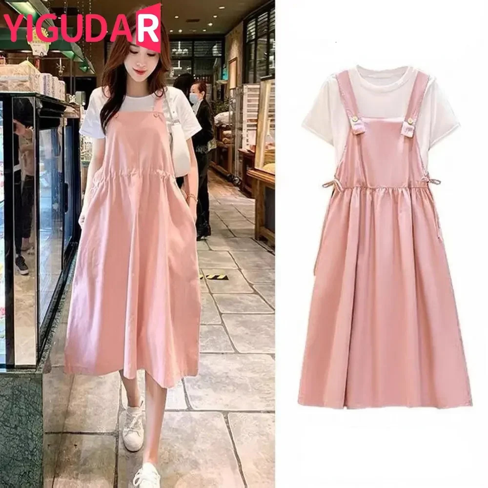 Maternity dress summer Korean version loose maternity long holiday pregnant women skirts vestidos de 240309