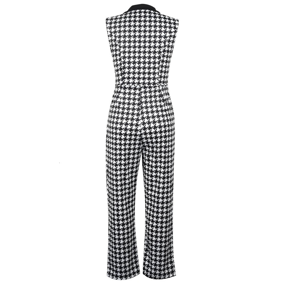 Women Suit Elegant Vintage High Jumpsuit 2023 Autumn Casual Loose Wide Long Pants Sexy Club Bodysuits Evening Party Female Cloth 240308