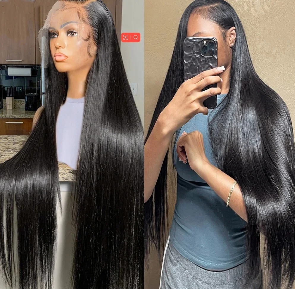 250 Density Straight Hd Frontal Wig 26 30 40 Inch 13X4 Lace Front Human Hair Wigs For Women Pre Plucked Brazilian