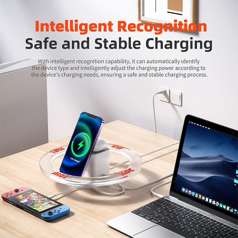 QERE Mobile Phone Magnetic Wireless Charger Station Fast Charging Safe Multi-functional Portable Foldable Mini Wireless Charger