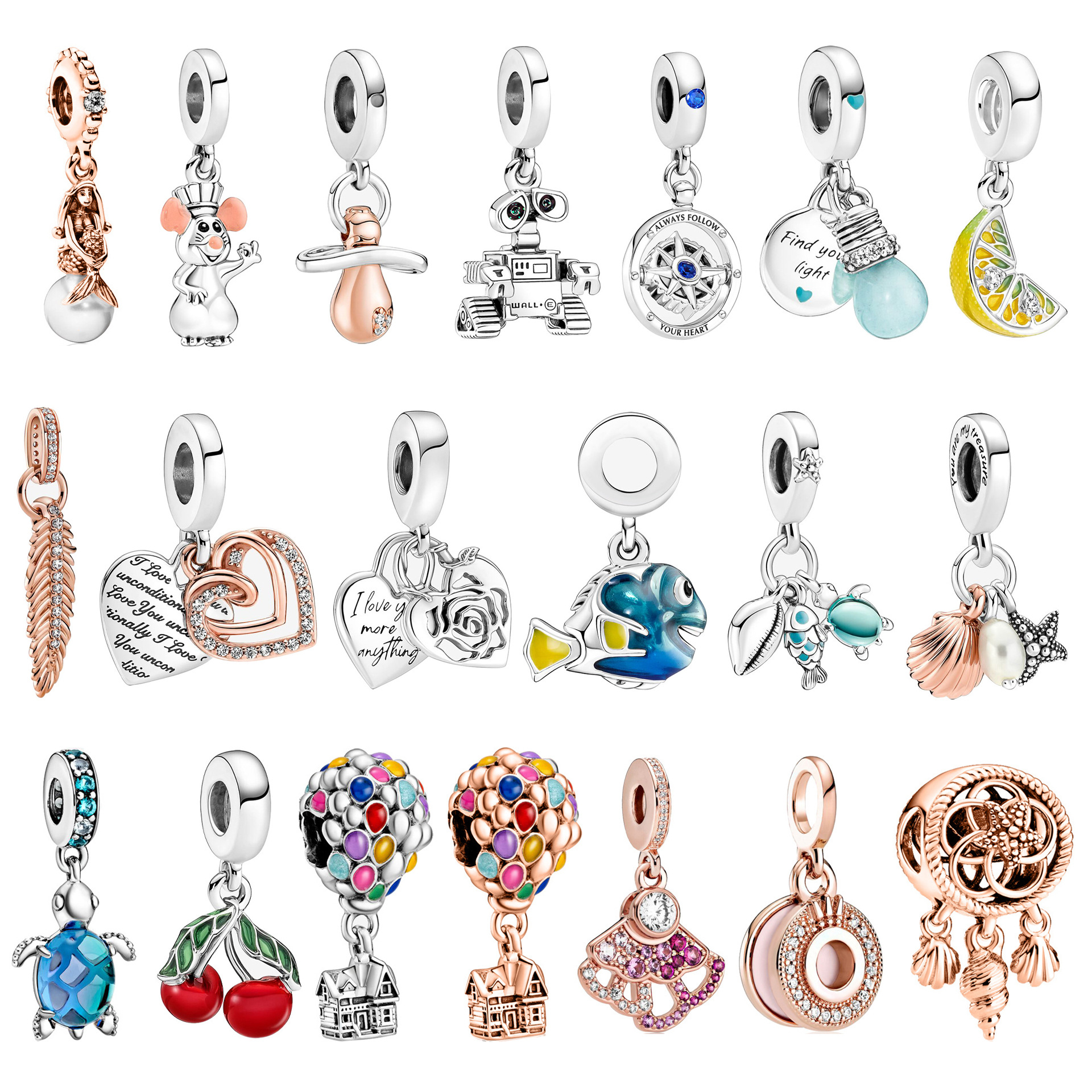 925 Sterling Silver Charm Bead Cartoon Bead Pendant Charm Accessorie Diy Turtle Pendant Fish Large Hole Bead Bracelet Accessorie Free Shipping