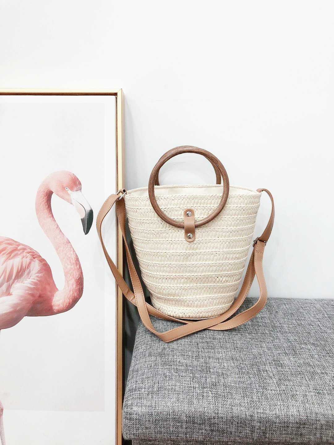 Female Xia s Grass Weaving Bag Vine Handpaper Beach 240312