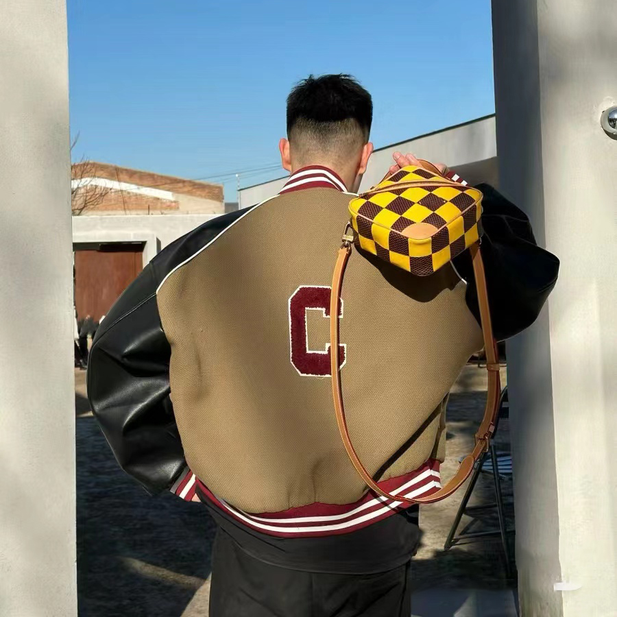 2024 Men's Bag New Pharrell Classic Damier Checkerboard Pattern Handbag