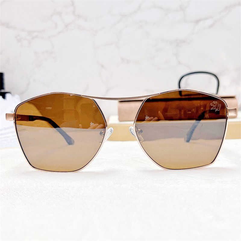 CAVALLO BIANCO Polarized Sunglasses for Fishing Men Polaroid Stainless Steel Metal Italy Brand Designer Oversized Golden Vintage Steampunk Driving Fis