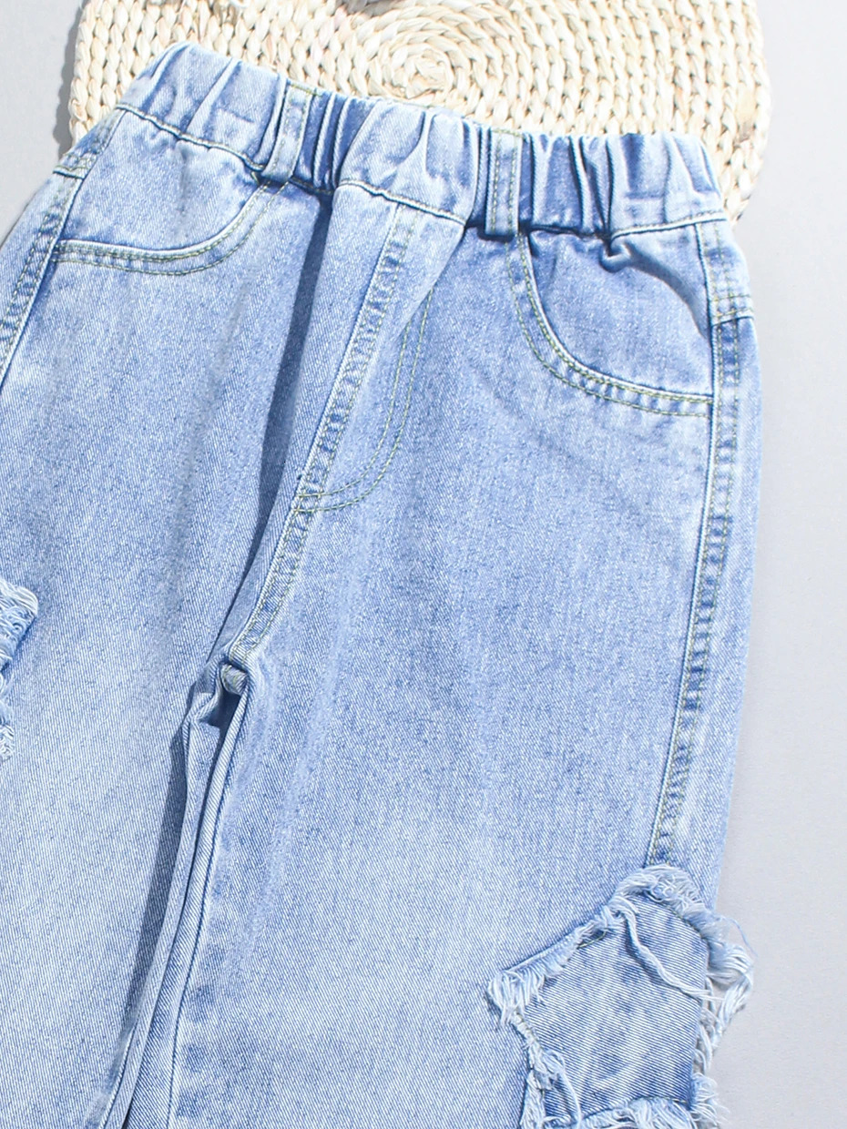 Jeans For Girl Star Pattern Kids Jeans Girls Casual Style Children Jeans Spring Autumn Childrens Clothes 6 8 10 12 14 240228