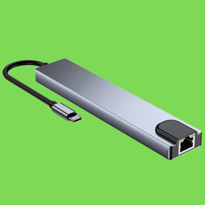 USB C Hub Dock to Rj45 Lan 100M Adapter OTG with PD TF SD Reader for PC