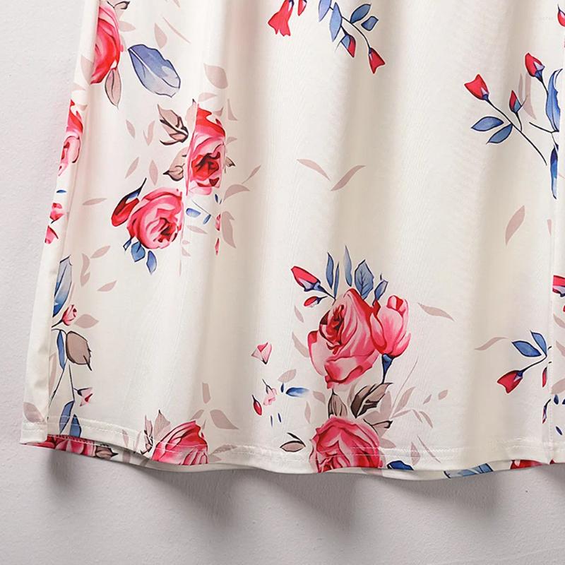 Casual Dresses Women Summer Flower Print Sleeveless Sundress Blackless Mini Dress Swing Shirt