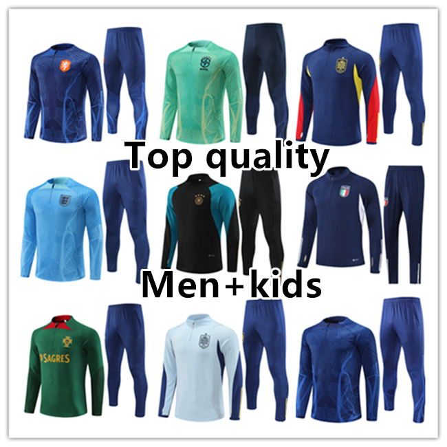 2324 national team sportswear Spain Germany Brazil Portugal Netherlands englandES FG kit tracksuit training jacket football survetement foot men and kids