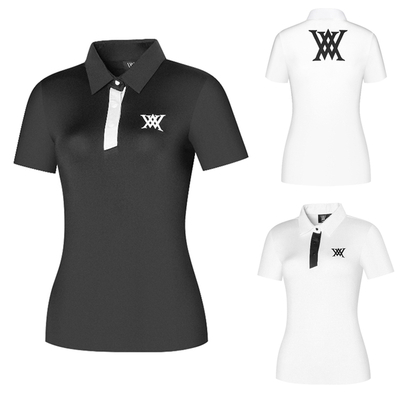 Spring/Summer New Golf Outdoor Sports Shirt Quick Drying Breathable POLO Shirt Women's Versatile Short sleeved T-shirt Comfortable Contrast Color