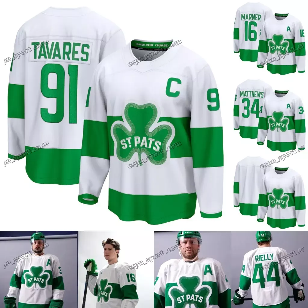 Maple Leafs 2024 St. Pats Jerseys Auston Matthews William John Tavares Nylander Mitchell Marner Morgan Rielly Matt Murray Ryan Reaves Matthew Knies Tyler Bertuzzi