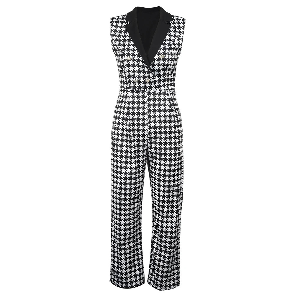 Women Suit Elegant Vintage High Jumpsuit 2023 Autumn Casual Loose Wide Long Pants Sexy Club Bodysuits Evening Party Female Cloth 240308