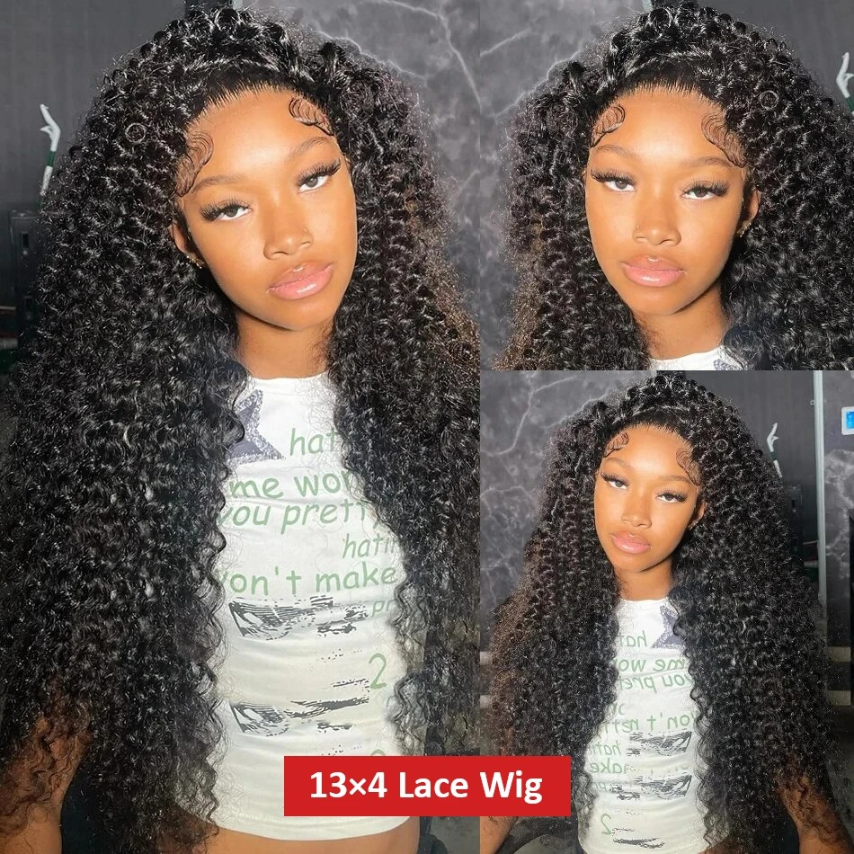 30 40 Inch Deep Wave 13X6 Front Human Hair Wigs 250% Brazilian Loose Synthetic Hair Curly 13X4 Lace Fronrtal Glueless Wig For Women