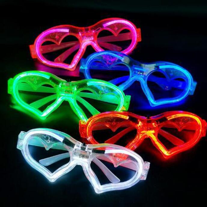 Square LED Cold Bds Love Glasses New Year Flash Children's Light Toys Wholesale