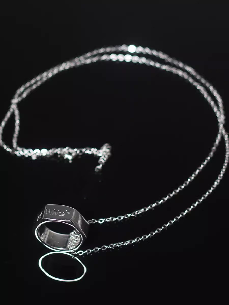 New OW letter logo Silver Arrow white ring pendant necklace men's and women's jewelry hip hop Fashion Necklace